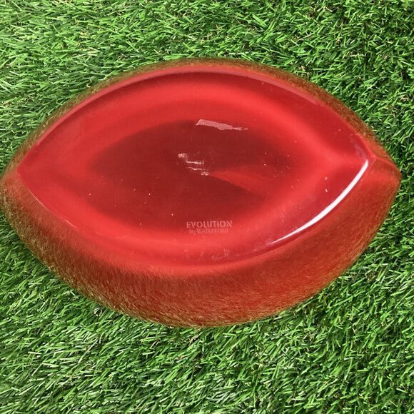 Waterford Evolution Orange Red Stripe Oval Modern Glass Vase - Picture 7 of 14